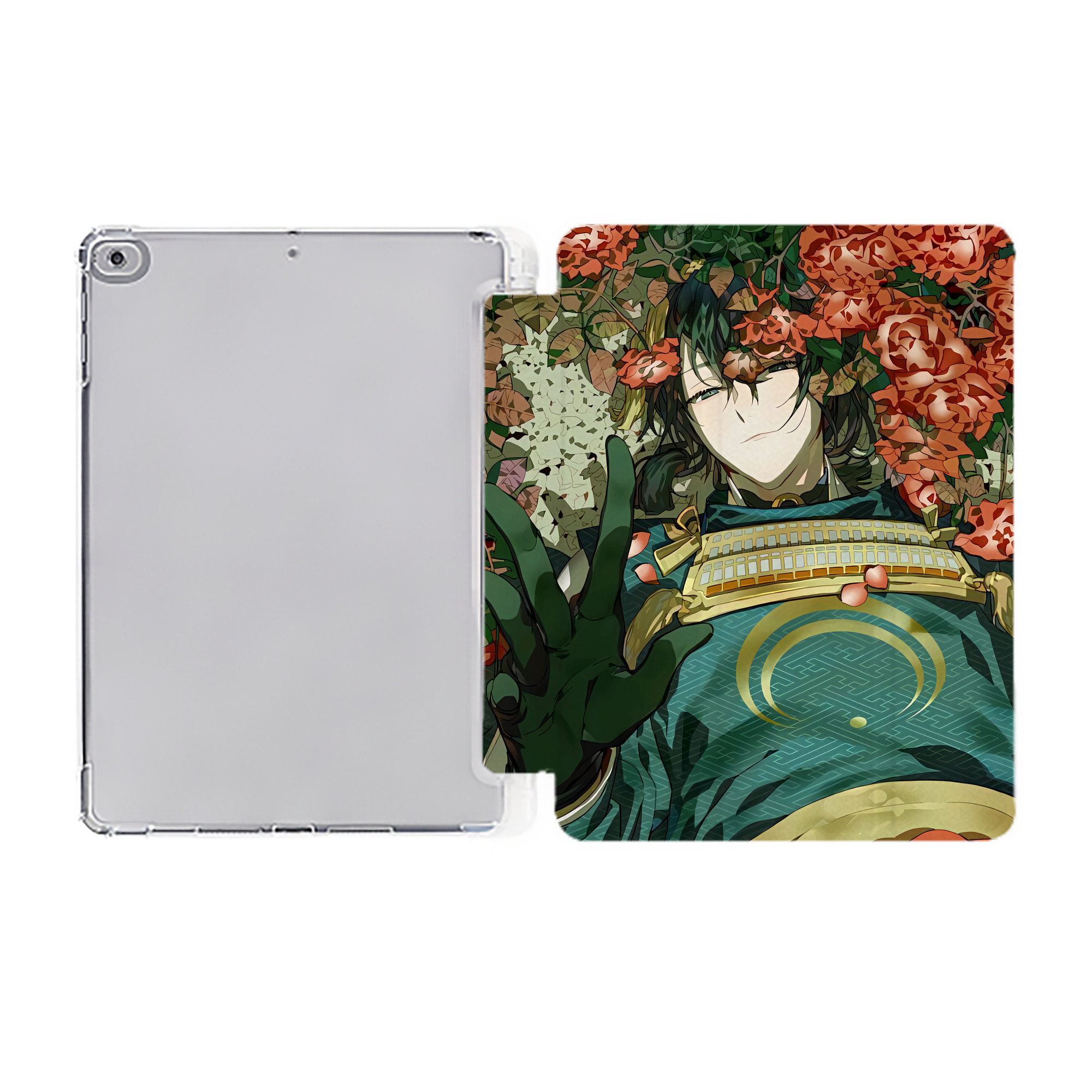 （画像用） 刀剣乱舞 Touken Ranbu IPad ケース ペン収納付き 三つ折りスタンド PUレザー×シリコン 対応機種9.5/10.5/10.9インチ